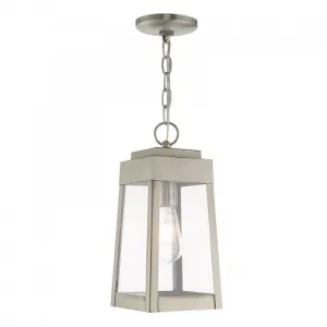 1 Lt Brushed Nickel Pendant Lantern