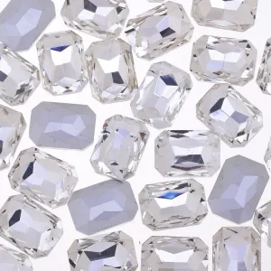 10x14mm Rectangle Pointed Back Rhinestones glass crystals beads wedding diy jewelry clear 50pcs 10183350