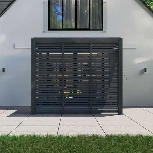1.33m Aluminium Side Wall With Adjustable Louvres for 4m Titan Pergola - Grey
