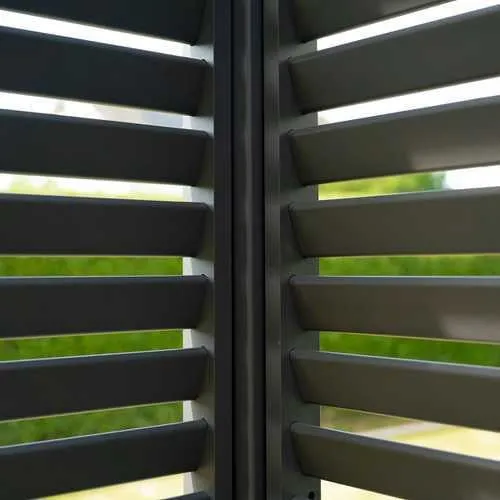 1.33m Aluminium Side Wall With Adjustable Louvres for 4m Titan Pergola - Grey