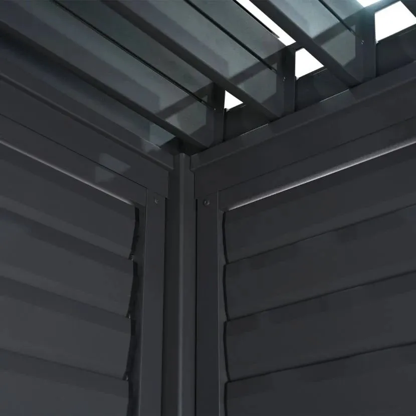 1.33m Aluminium Side Wall With Adjustable Louvres for 4m Titan Pergola - Grey