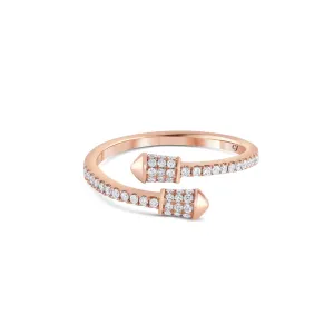 18k Rose Gold 0.30ctw Diamond Pointed Swirl Ring