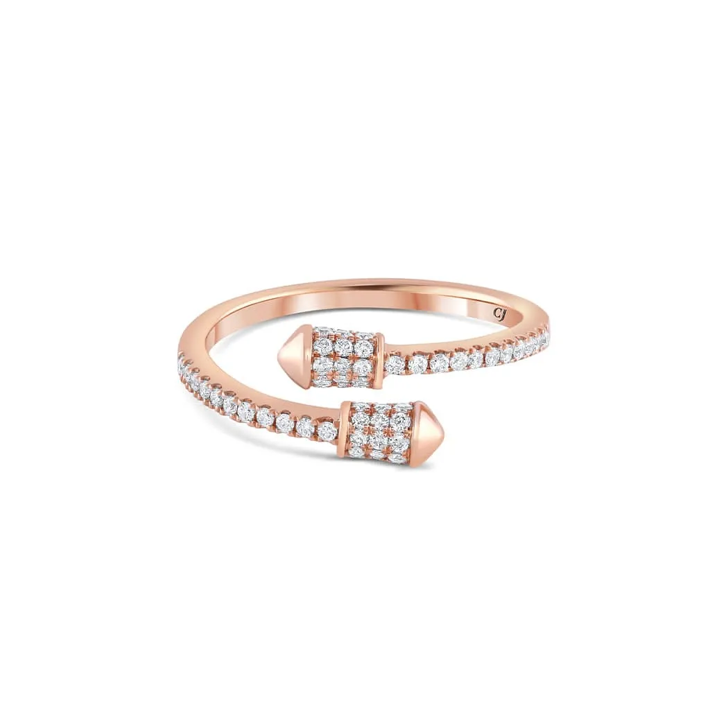 18k Rose Gold 0.30ctw Diamond Pointed Swirl Ring