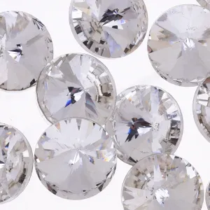 18mm Pointed Back Glass Crystal Rhinestones pointed bottom drill Satellite stone jewelry Design clear white 50pcs 10182150