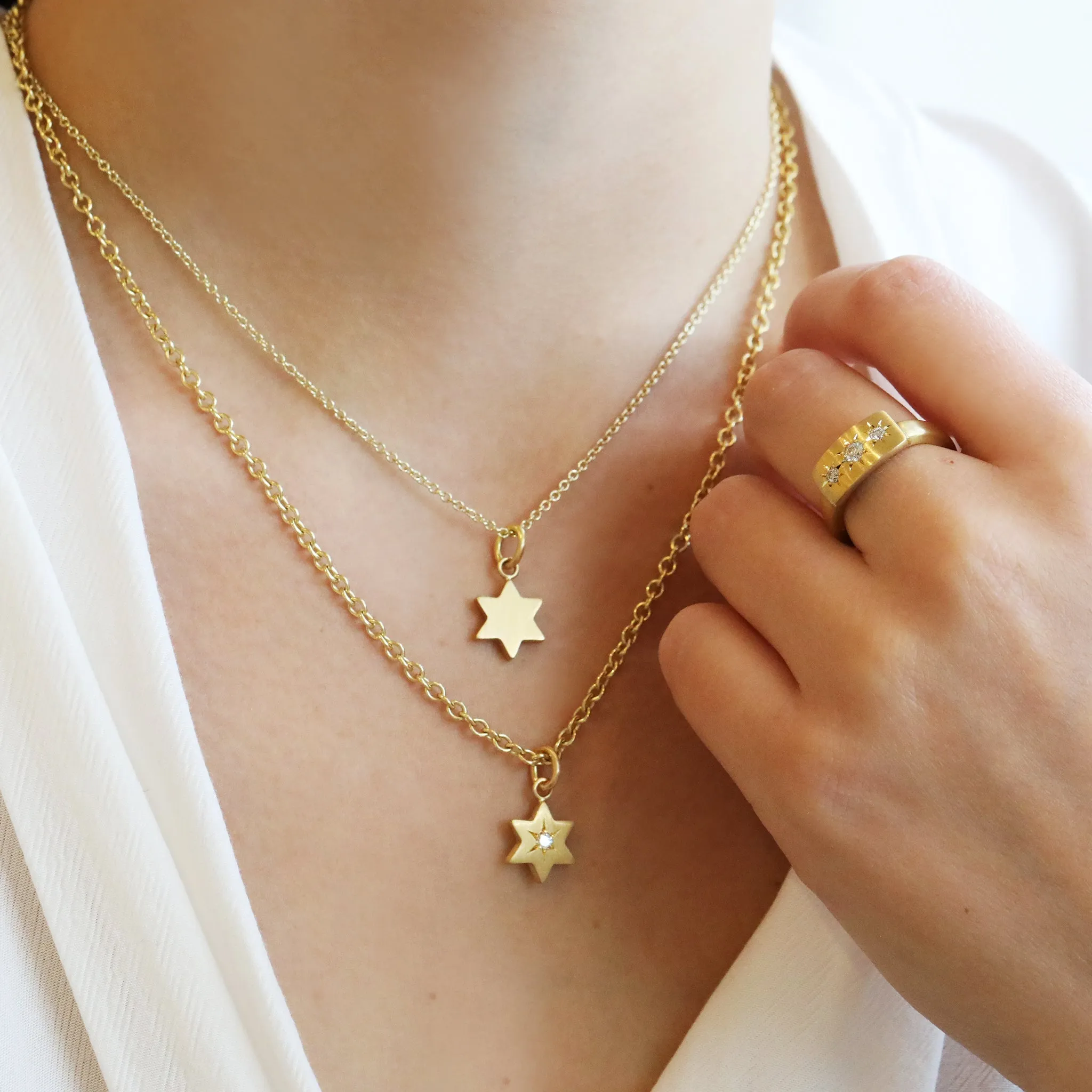 20K Gold Six-Pointed Star Pendant