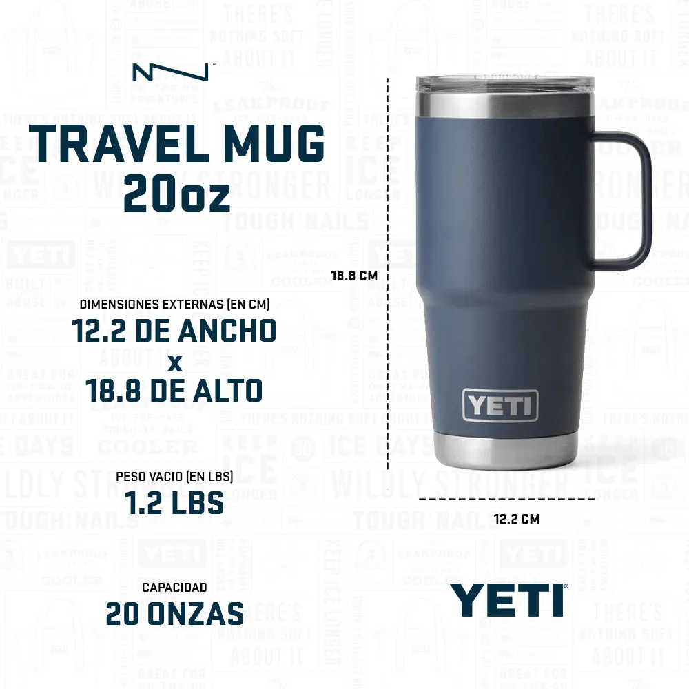 21071503012 TAZA RAMBLER 20oz TRAVEL MUG CON TAPA STRONGHOLD TROPICAL PINK MARCA YETI