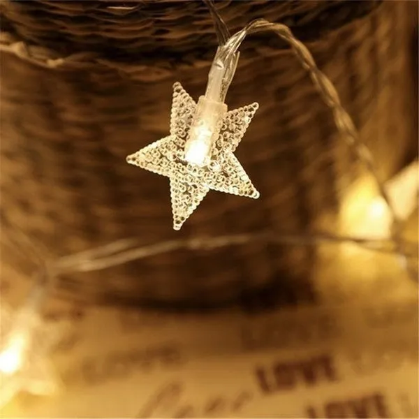 2M 10LED/3M 20LED Star Shaped Theme LED String Fairy Lights Christmas Holiday Wedding Garden Decoration