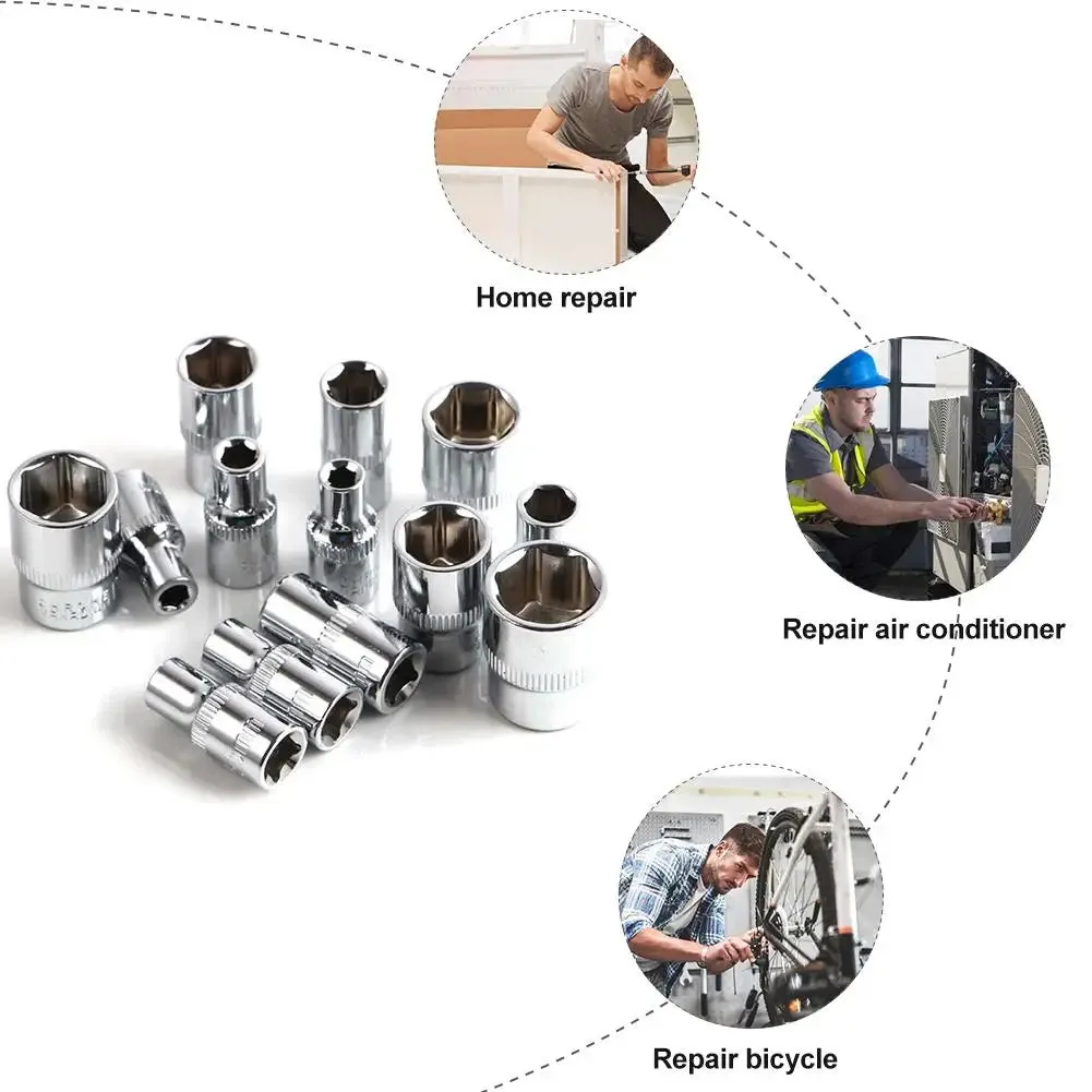 46pcs Car Repair Tool Kit Socket Set (Ratchet/Spanner/Wrench/Screwdriver)