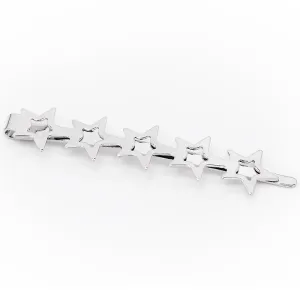 66 * 8mm Geometry sharp word folder hairpin base,five-pointed star,Imitation Rhodium Bobby Pin Base,Metal,20pcs/lot