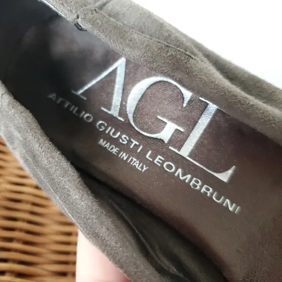 AGL Attilio Giusti Leombruni Made in Italy Cap Toe Ballet Gray Suede Shoes 6