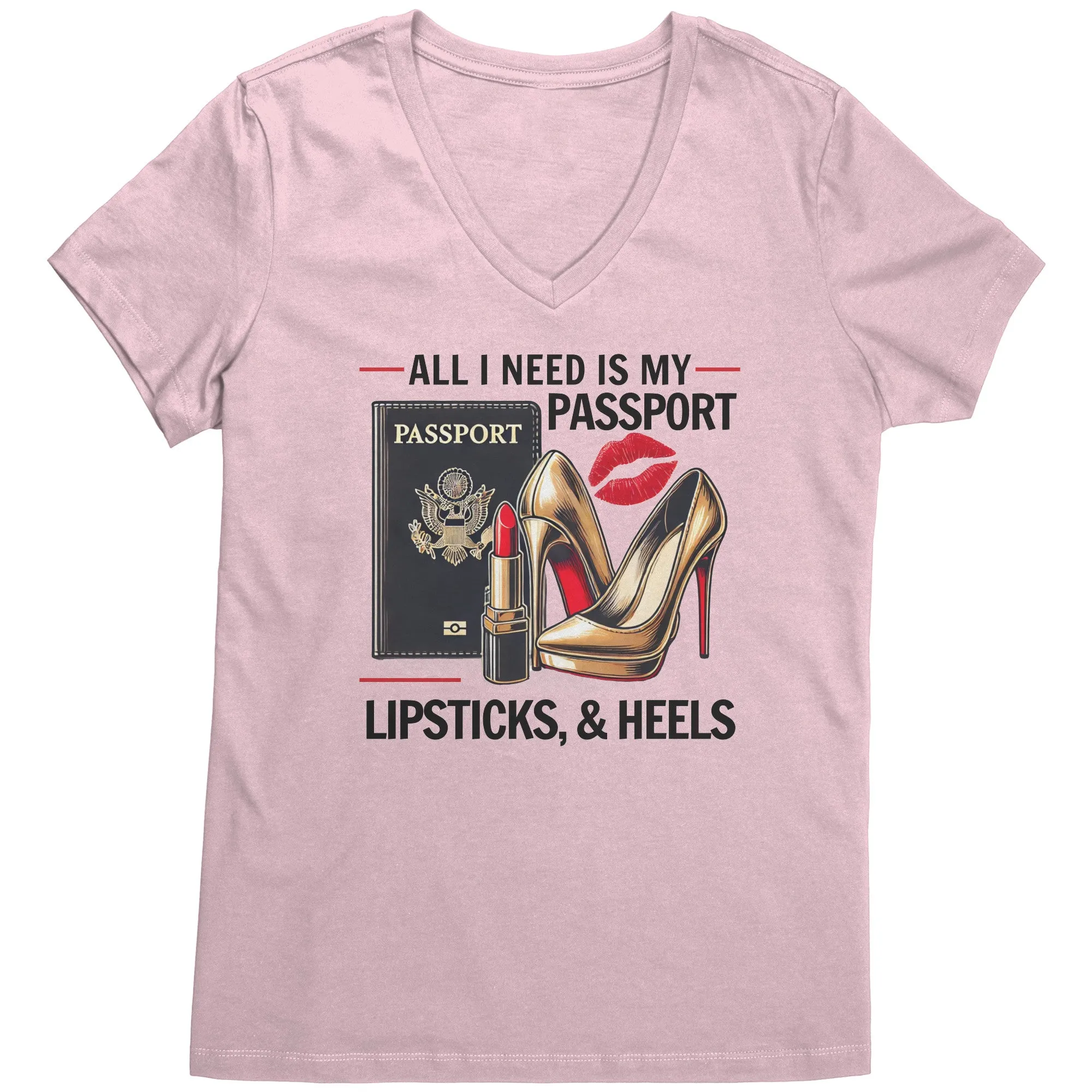 All I Need Is My Passport Vneck Shirt, Womens Travel Vneck Shirt, Traveler Shirt, Vacation Shirt, Travel Gifts, Black Friday, Christmas Gift