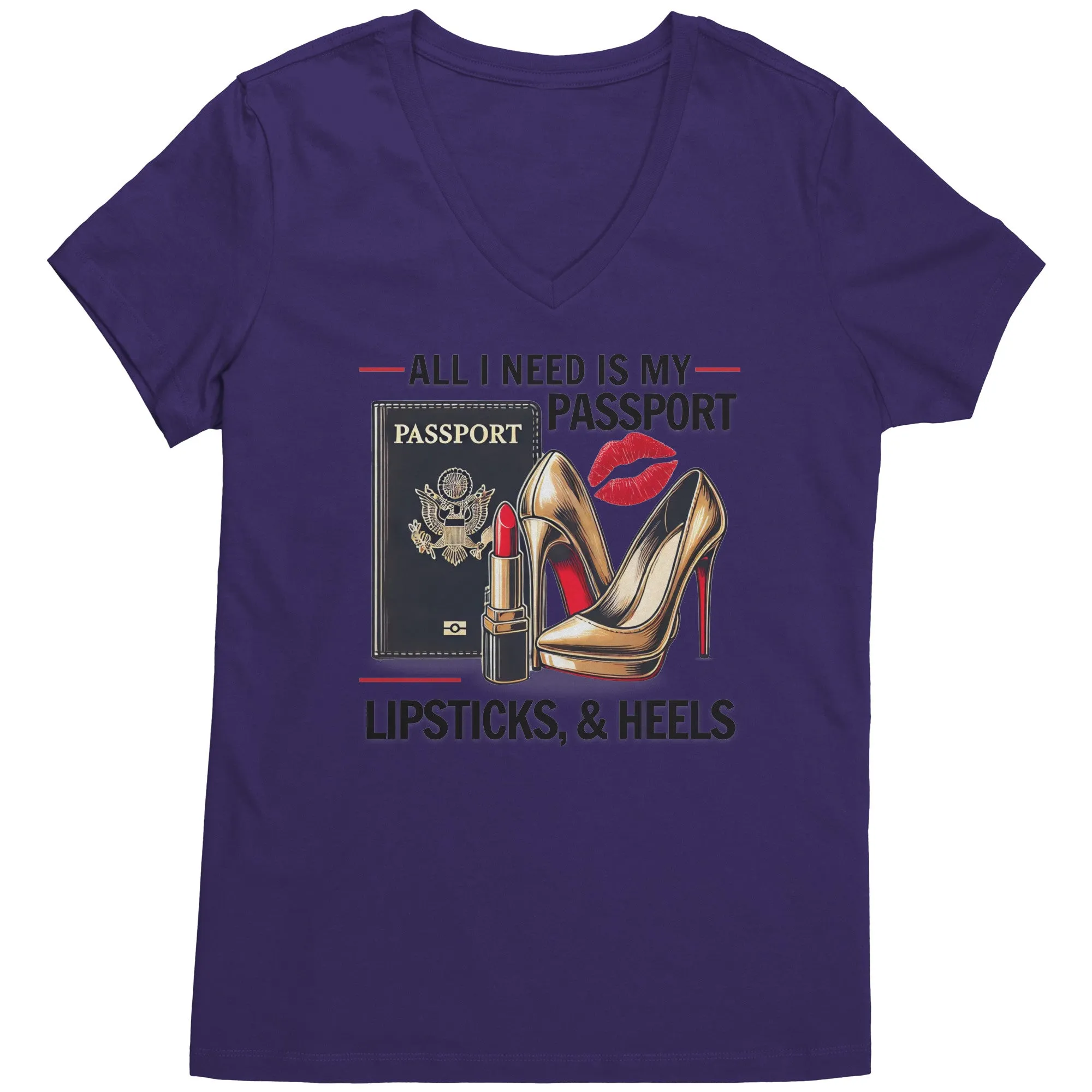 All I Need Is My Passport Vneck Shirt, Womens Travel Vneck Shirt, Traveler Shirt, Vacation Shirt, Travel Gifts, Black Friday, Christmas Gift