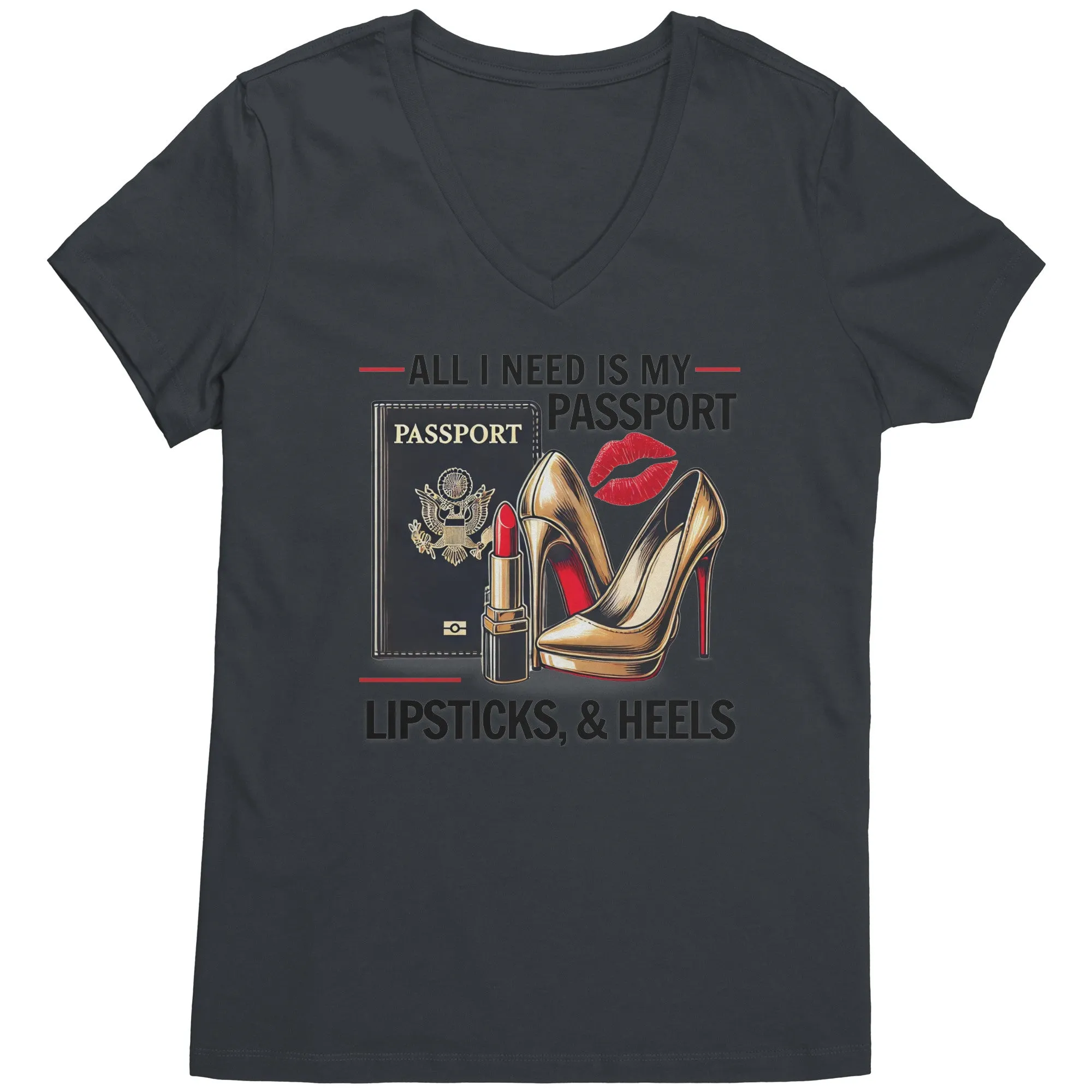 All I Need Is My Passport Vneck Shirt, Womens Travel Vneck Shirt, Traveler Shirt, Vacation Shirt, Travel Gifts, Black Friday, Christmas Gift