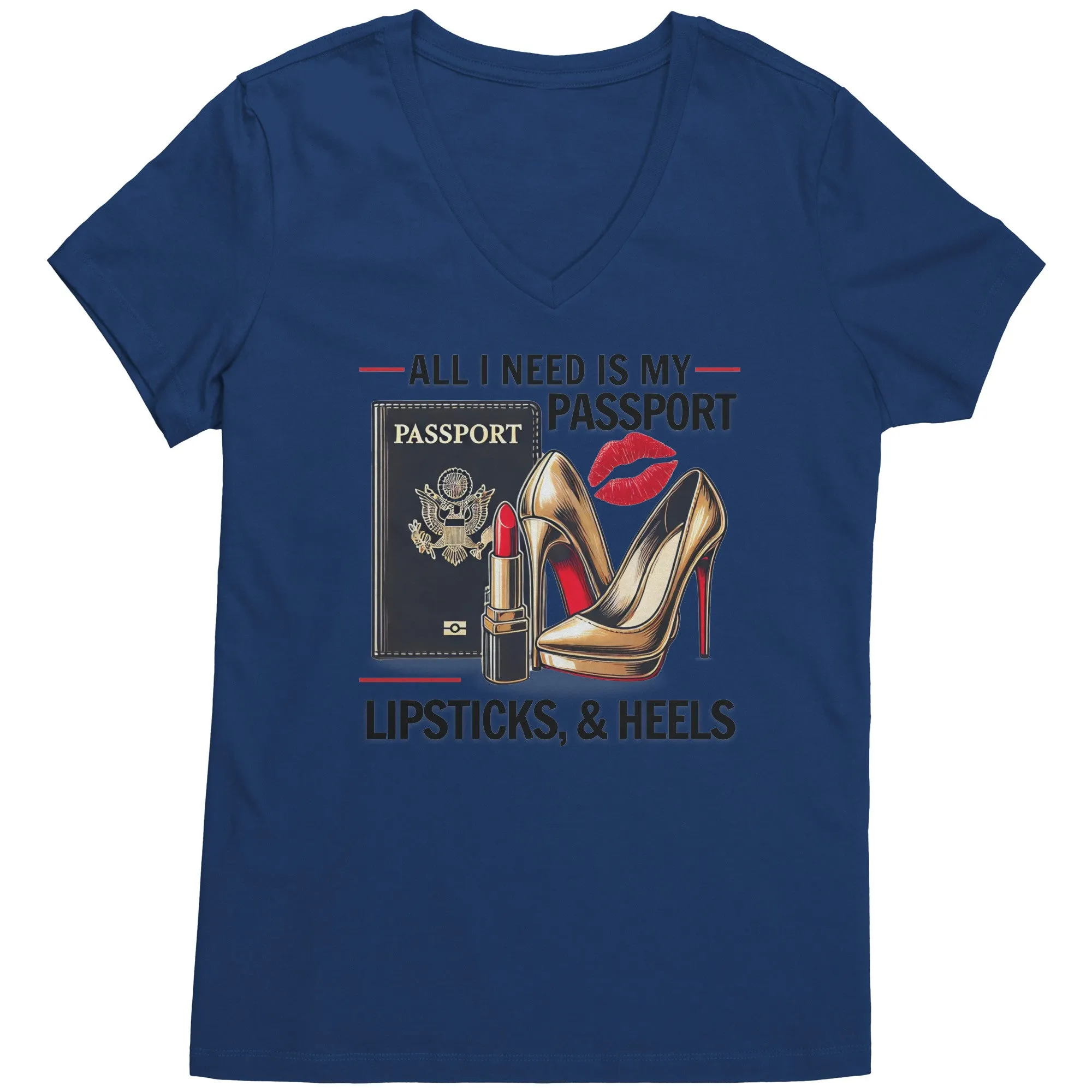 All I Need Is My Passport Vneck Shirt, Womens Travel Vneck Shirt, Traveler Shirt, Vacation Shirt, Travel Gifts, Black Friday, Christmas Gift