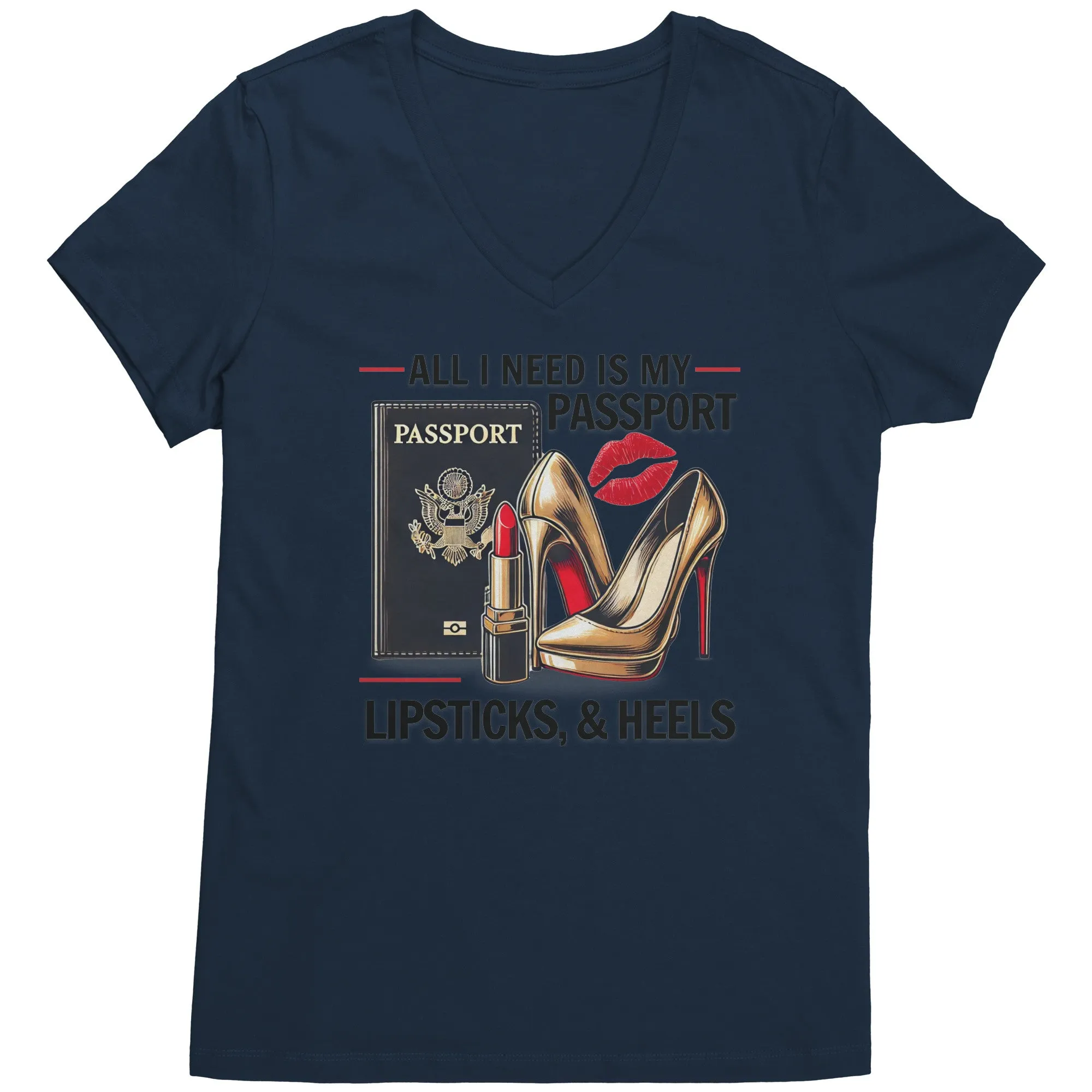 All I Need Is My Passport Vneck Shirt, Womens Travel Vneck Shirt, Traveler Shirt, Vacation Shirt, Travel Gifts, Black Friday, Christmas Gift