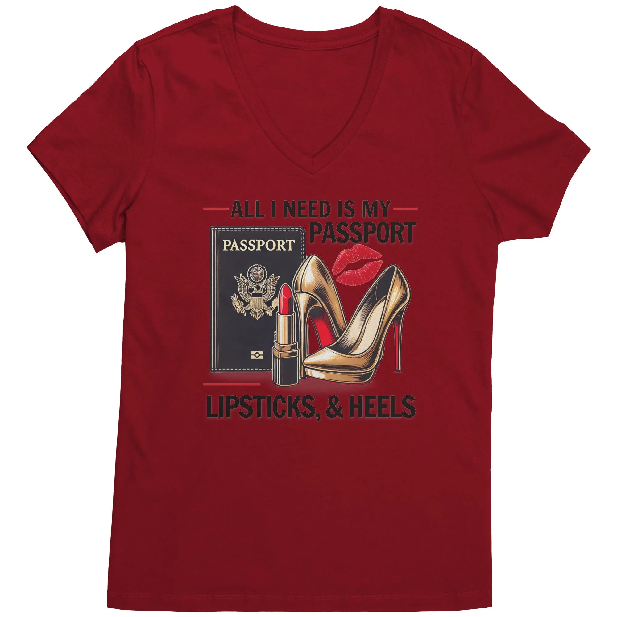 All I Need Is My Passport Vneck Shirt, Womens Travel Vneck Shirt, Traveler Shirt, Vacation Shirt, Travel Gifts, Black Friday, Christmas Gift
