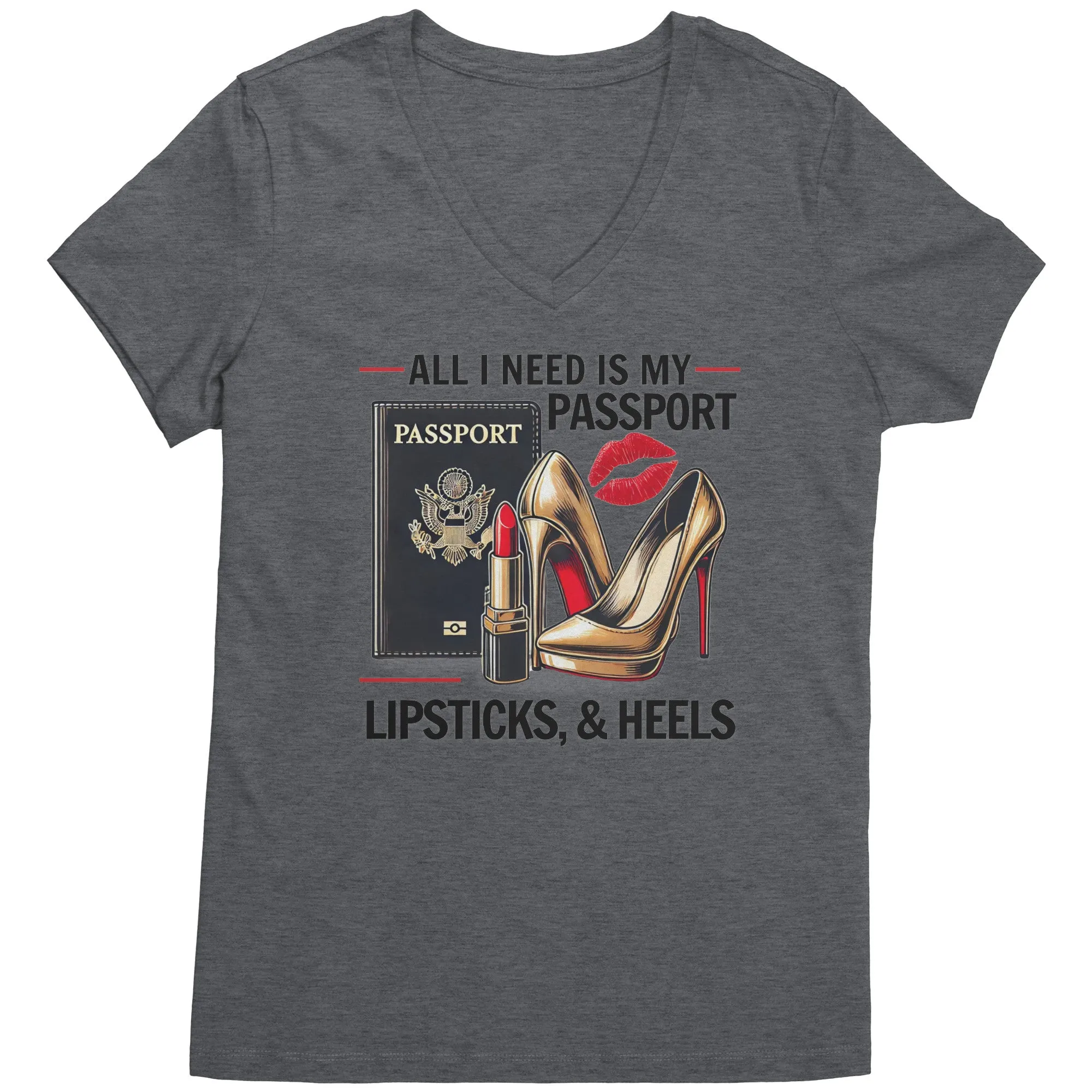 All I Need Is My Passport Vneck Shirt, Womens Travel Vneck Shirt, Traveler Shirt, Vacation Shirt, Travel Gifts, Black Friday, Christmas Gift