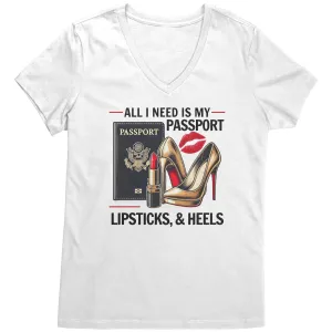All I Need Is My Passport Vneck Shirt, Womens Travel Vneck Shirt, Traveler Shirt, Vacation Shirt, Travel Gifts, Black Friday, Christmas Gift