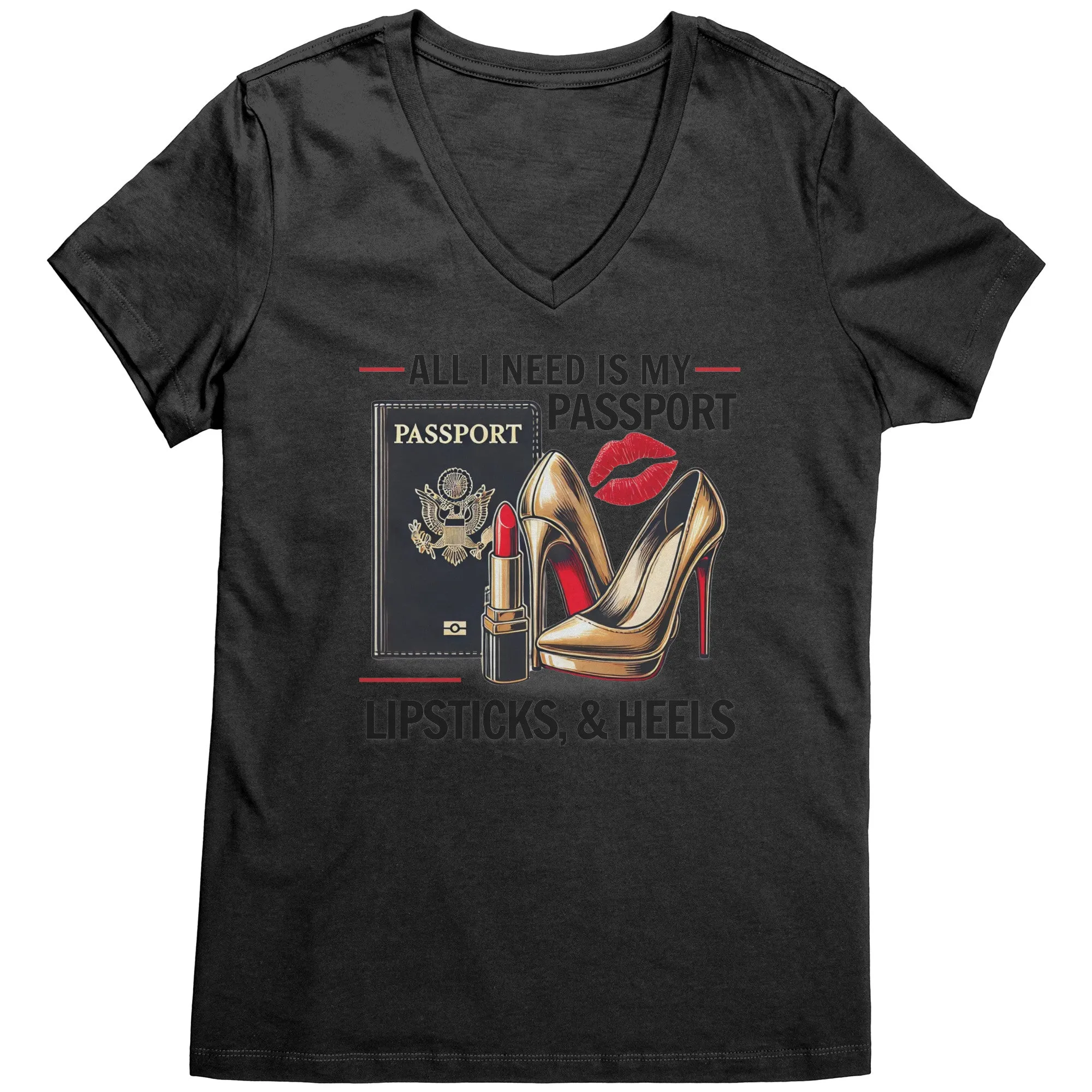All I Need Is My Passport Vneck Shirt, Womens Travel Vneck Shirt, Traveler Shirt, Vacation Shirt, Travel Gifts, Black Friday, Christmas Gift