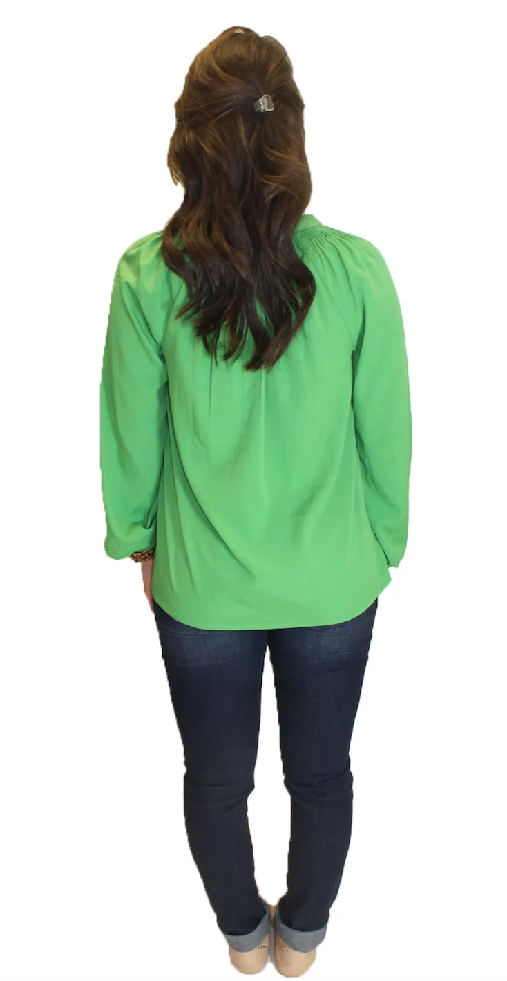 Amelia Long Sleeve Blouse - Green