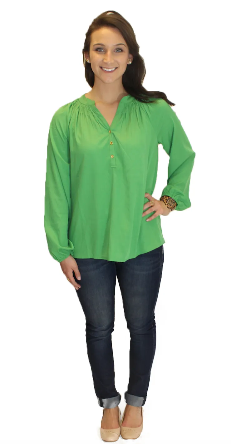 Amelia Long Sleeve Blouse - Green