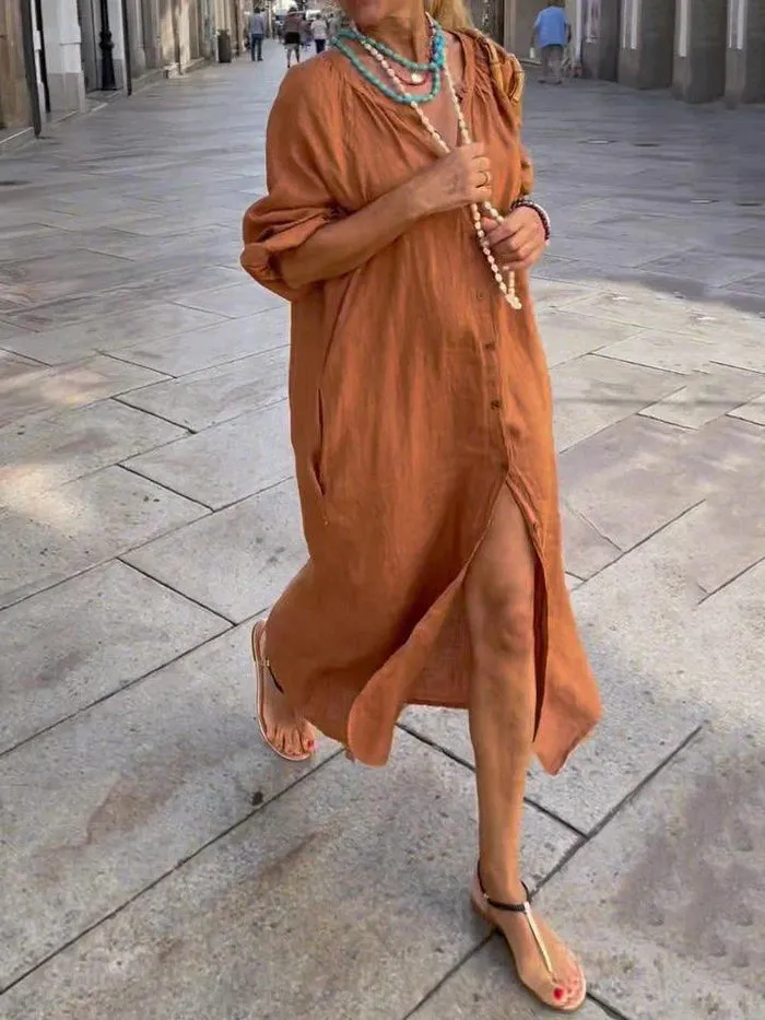 ANGELU - BUTTON-DOWN MAXI DRESS