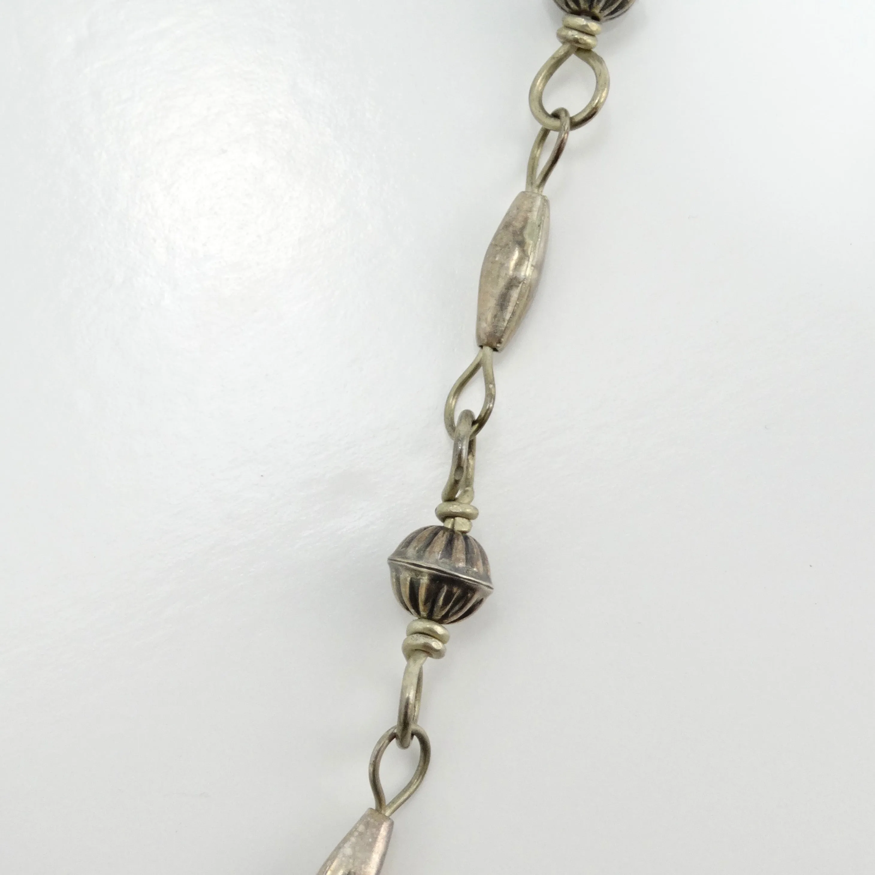 Antique Saguaro Traders Turquoise Sea Shell Silver Pendant Necklace