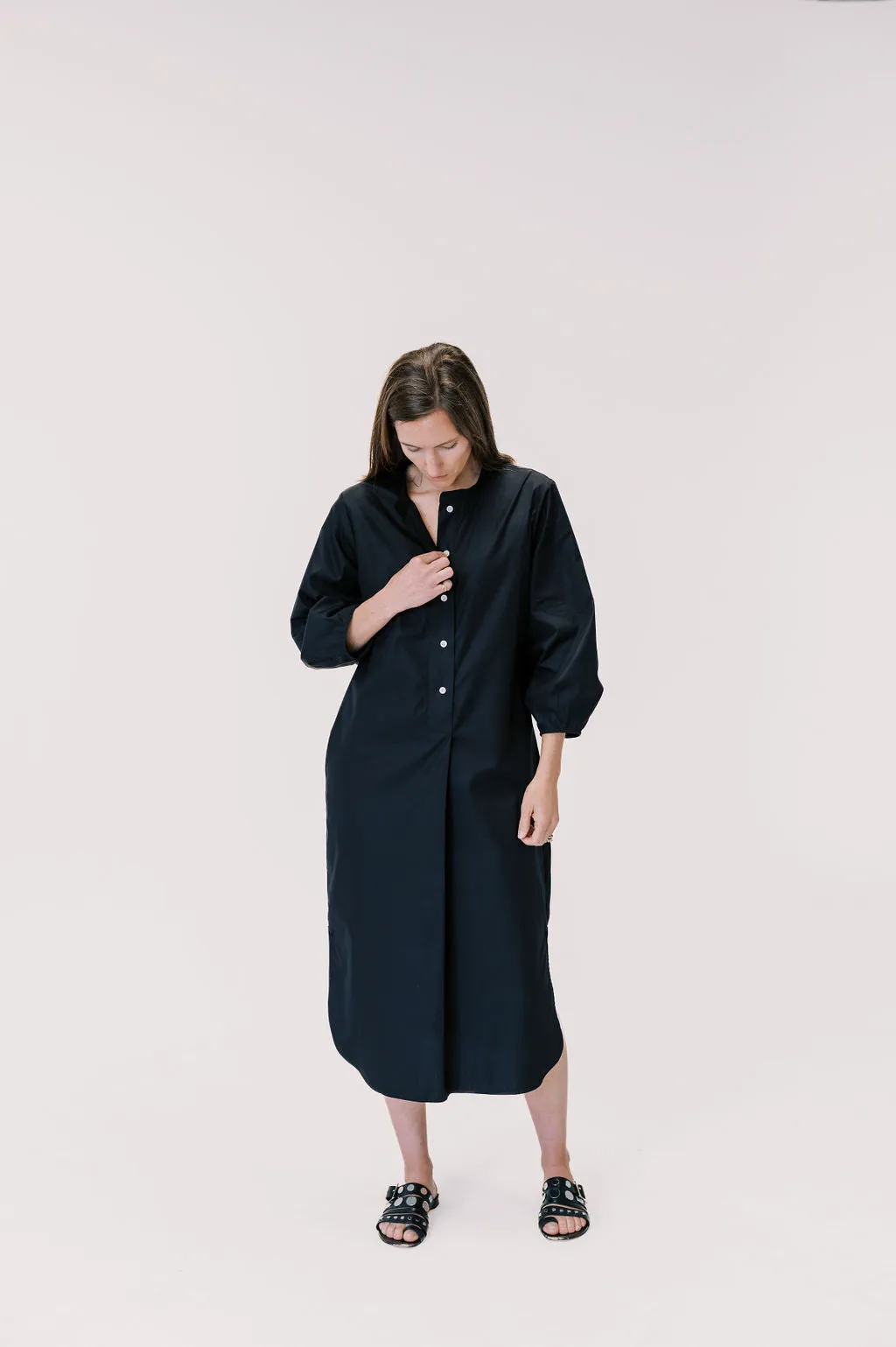 Balloon Sleeve Dress in Black