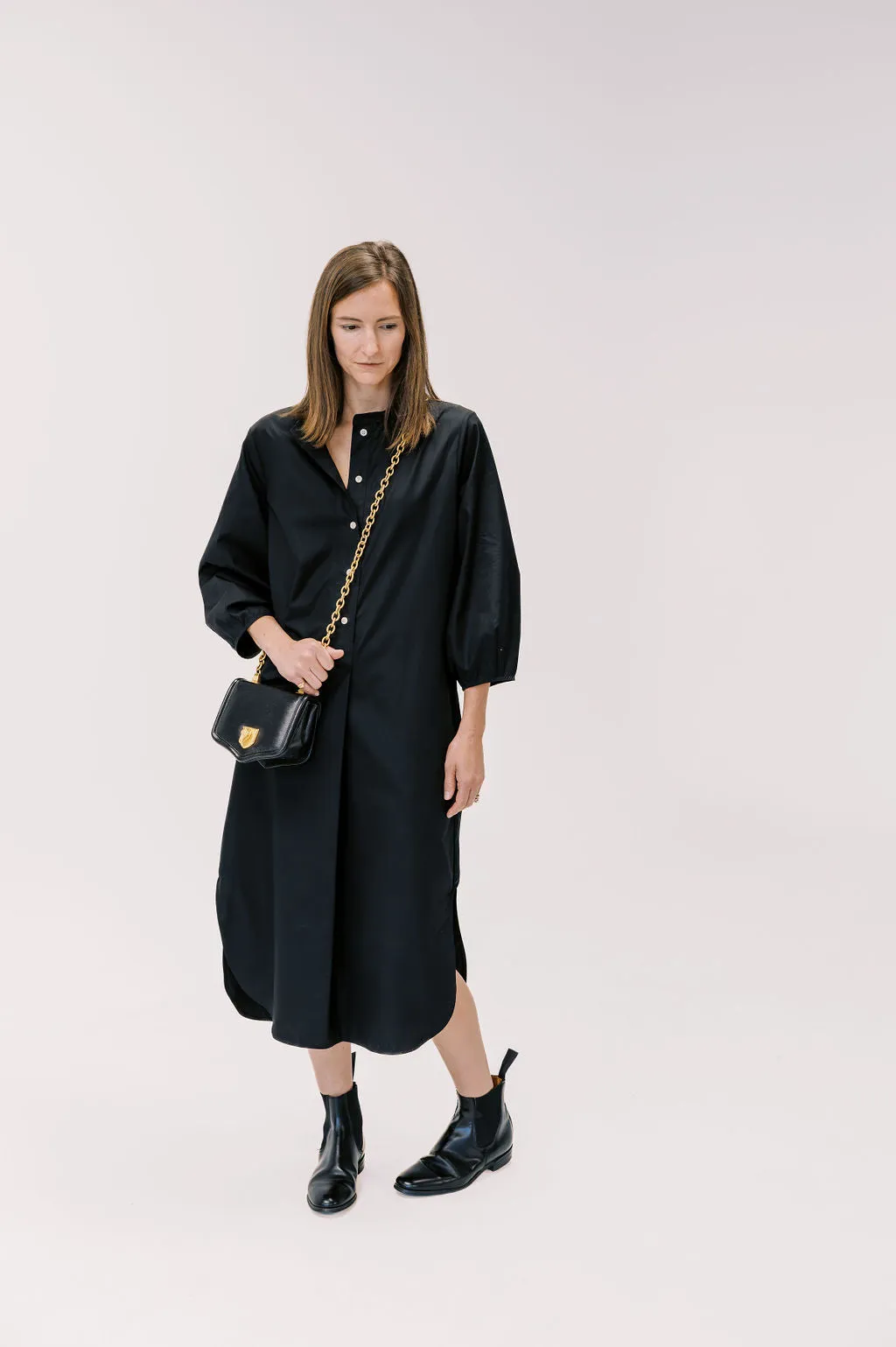 Balloon Sleeve Dress in Black