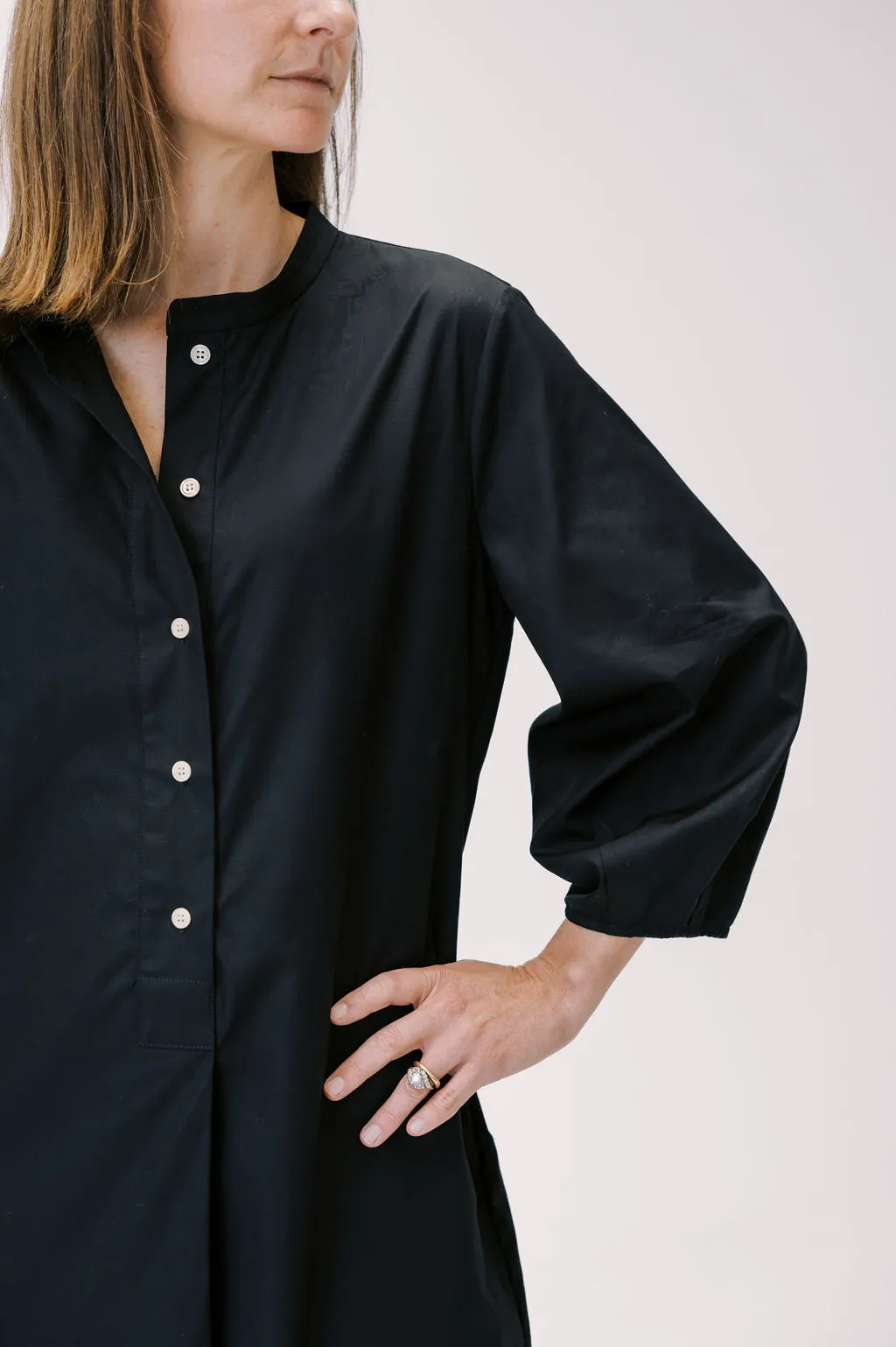 Balloon Sleeve Dress in Black