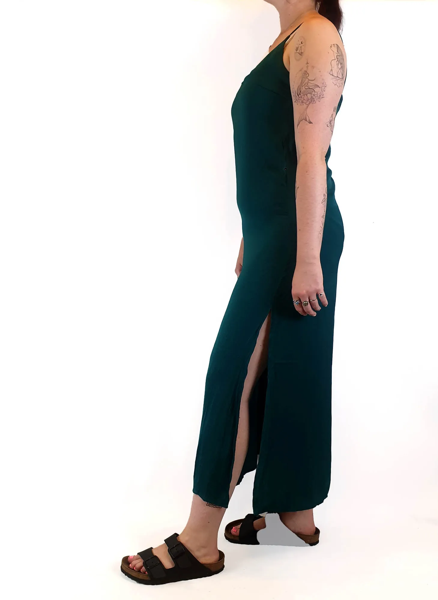 Belle and Bloom green silky strappy dress size M