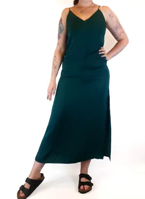 Belle and Bloom green silky strappy dress size M