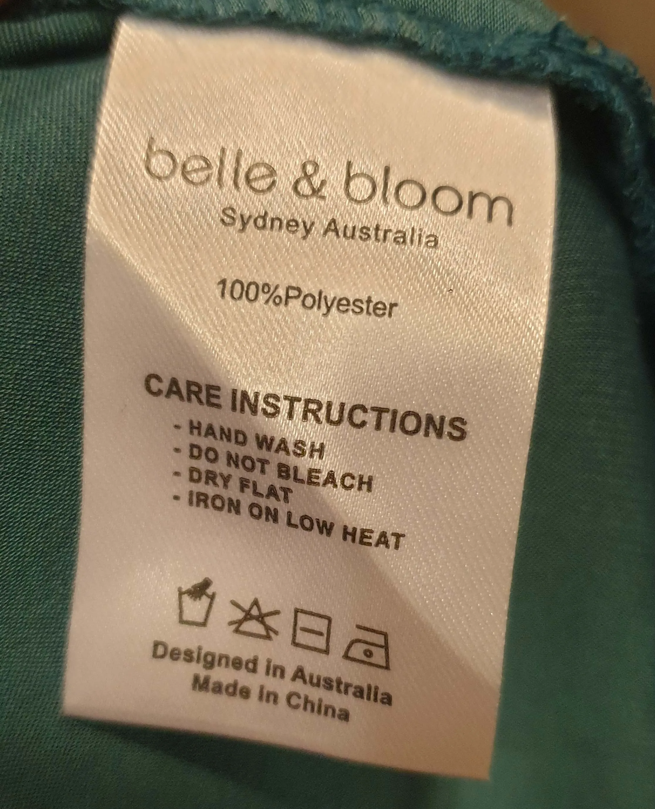 Belle and Bloom green silky strappy dress size M