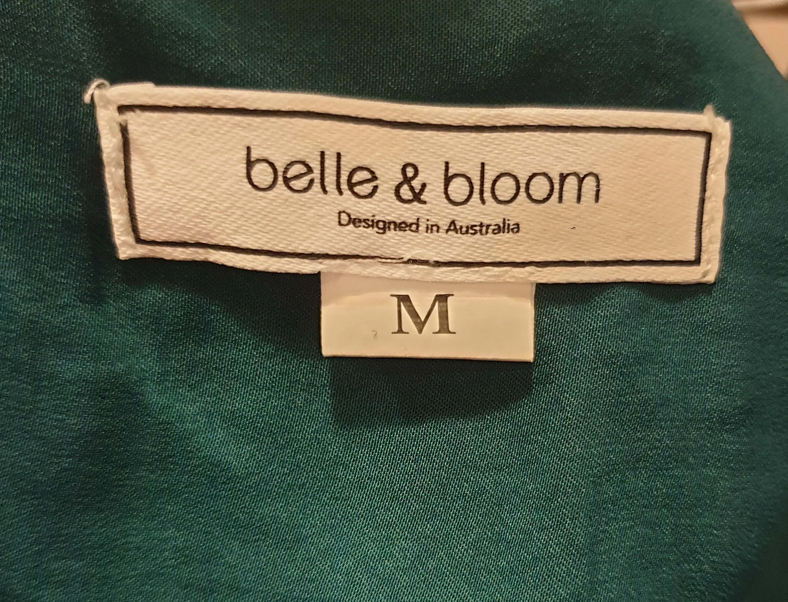 Belle and Bloom green silky strappy dress size M
