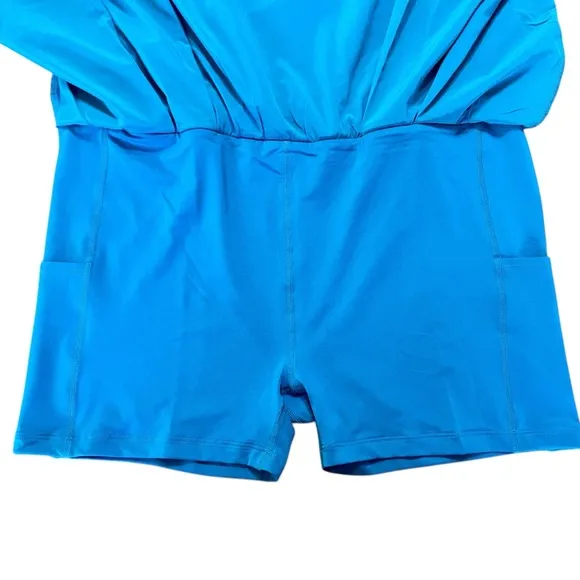 Beyond Yoga Woven Stretch Skirt Skort Size XL Turquoise Modest Pleated Pockets