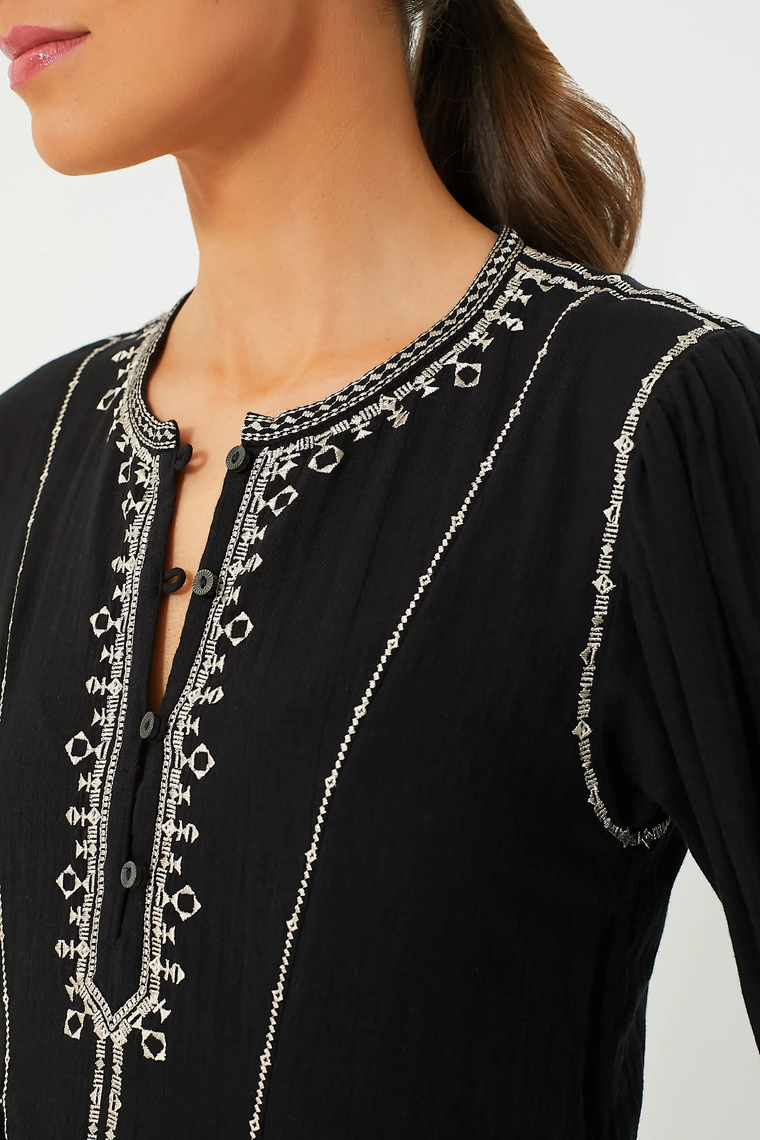 Black Embroidered Pippa Dress