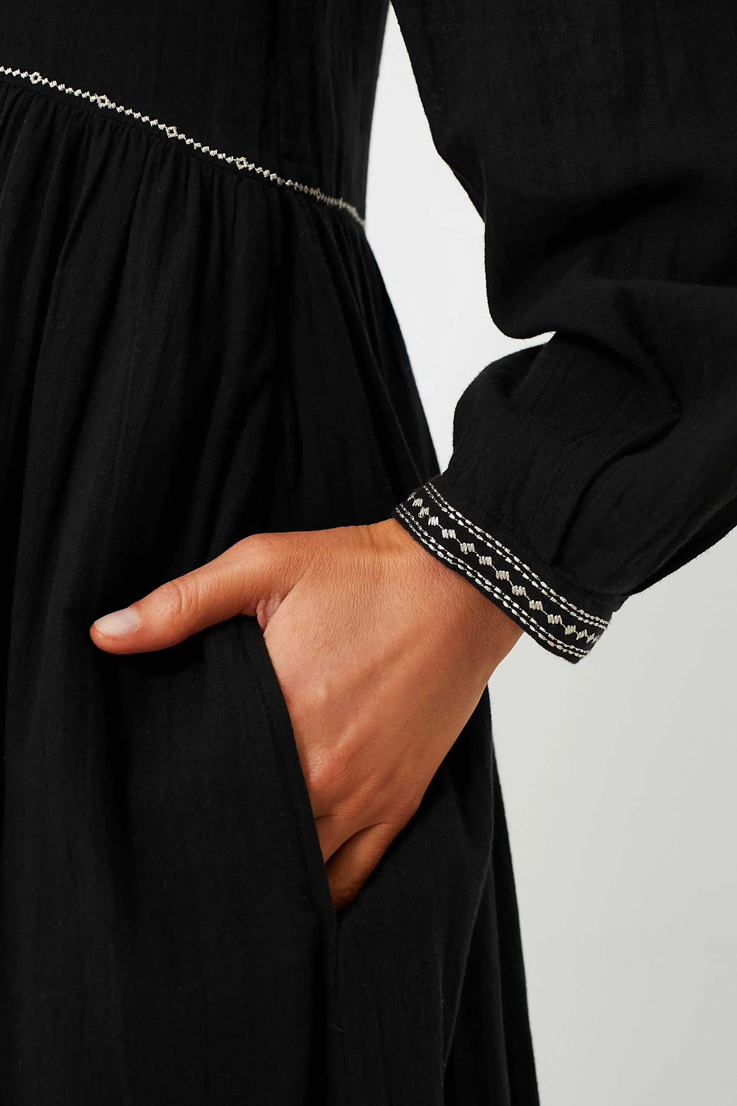 Black Embroidered Pippa Dress