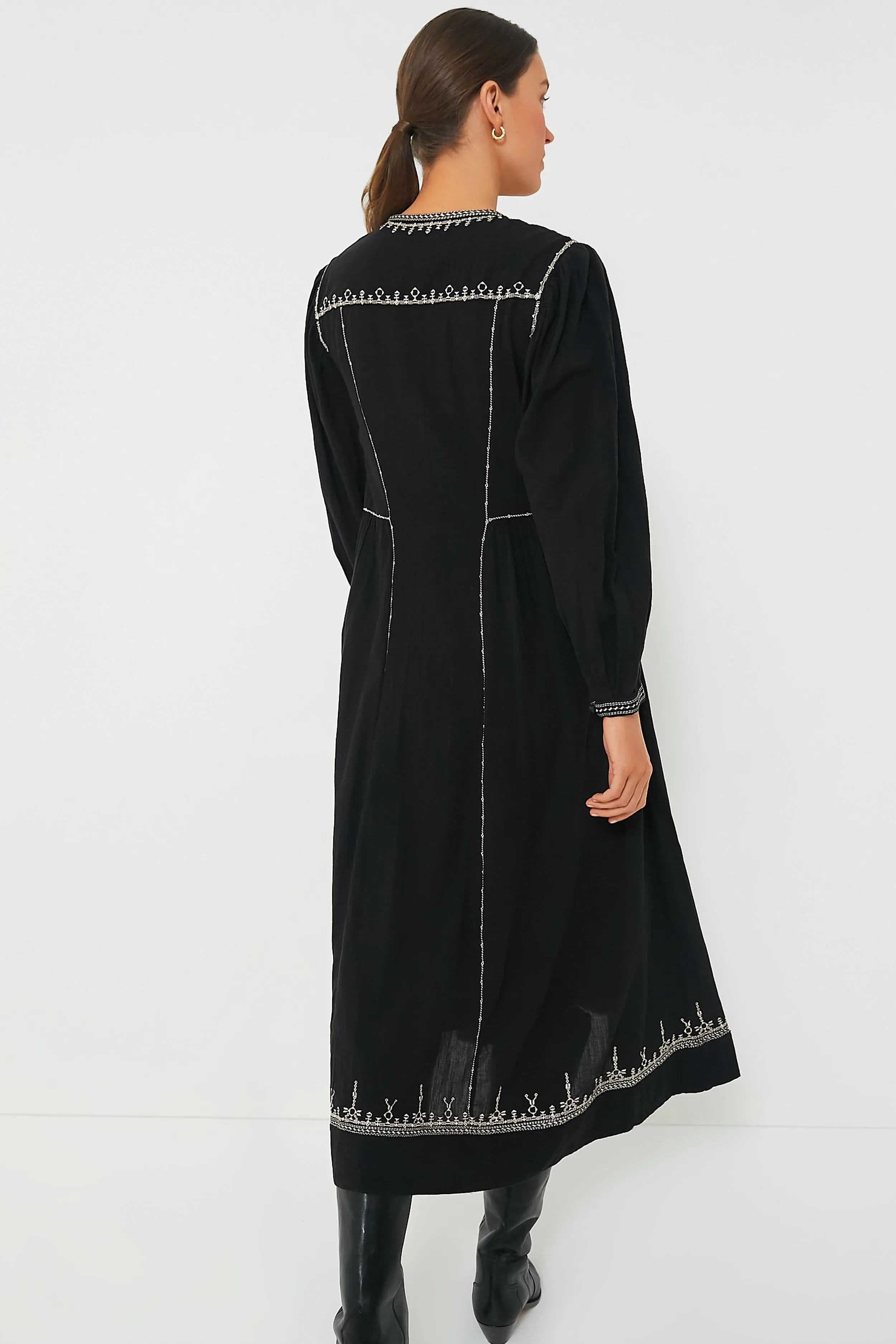 Black Embroidered Pippa Dress
