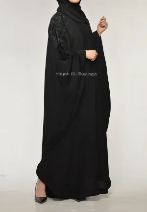 Black On Black Embroidered Batwing Farasha (Premium)