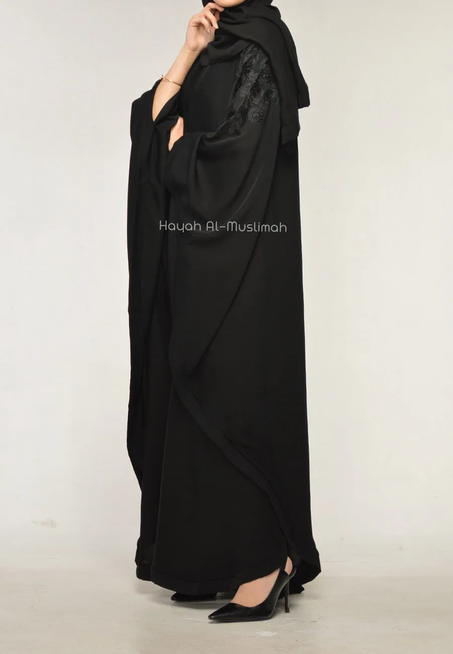 Black On Black Embroidered Batwing Farasha (Premium)