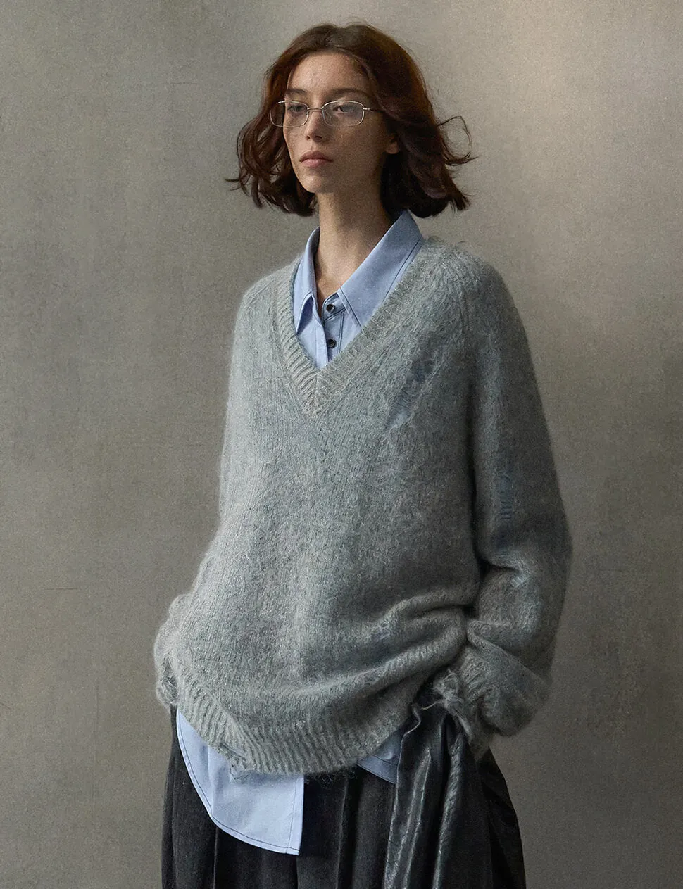 Blue Contrast Stitch Shirt-PREORDER