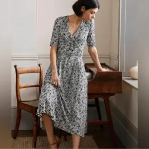 Boden Ruched Waist Jersey Midi Dress size 8R