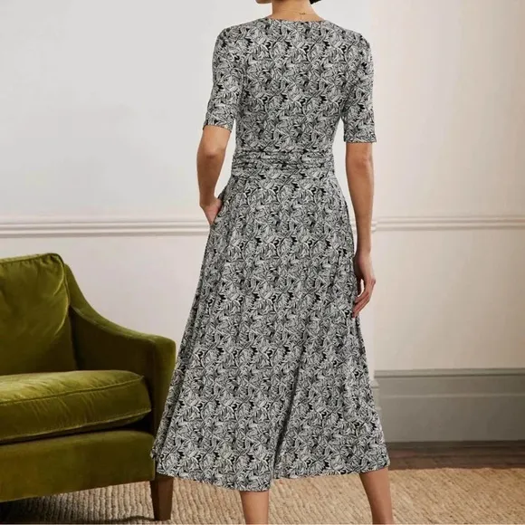 Boden Ruched Waist Jersey Midi Dress size 8R
