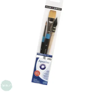 BRUSH SET - Daler Rowney - AQUAFINE 300 - Round 4, 3/4" Short Flat & Quill Mop 4