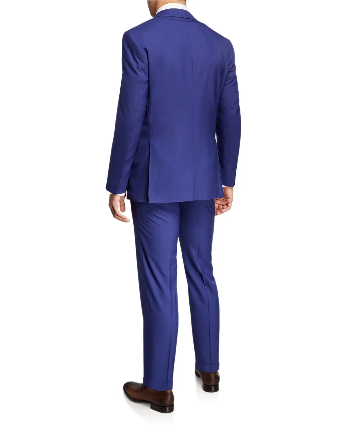 CANALI - "TRAVEL / Natural Comfort" Cobalt Blue Notch Lapel Suit - 46R