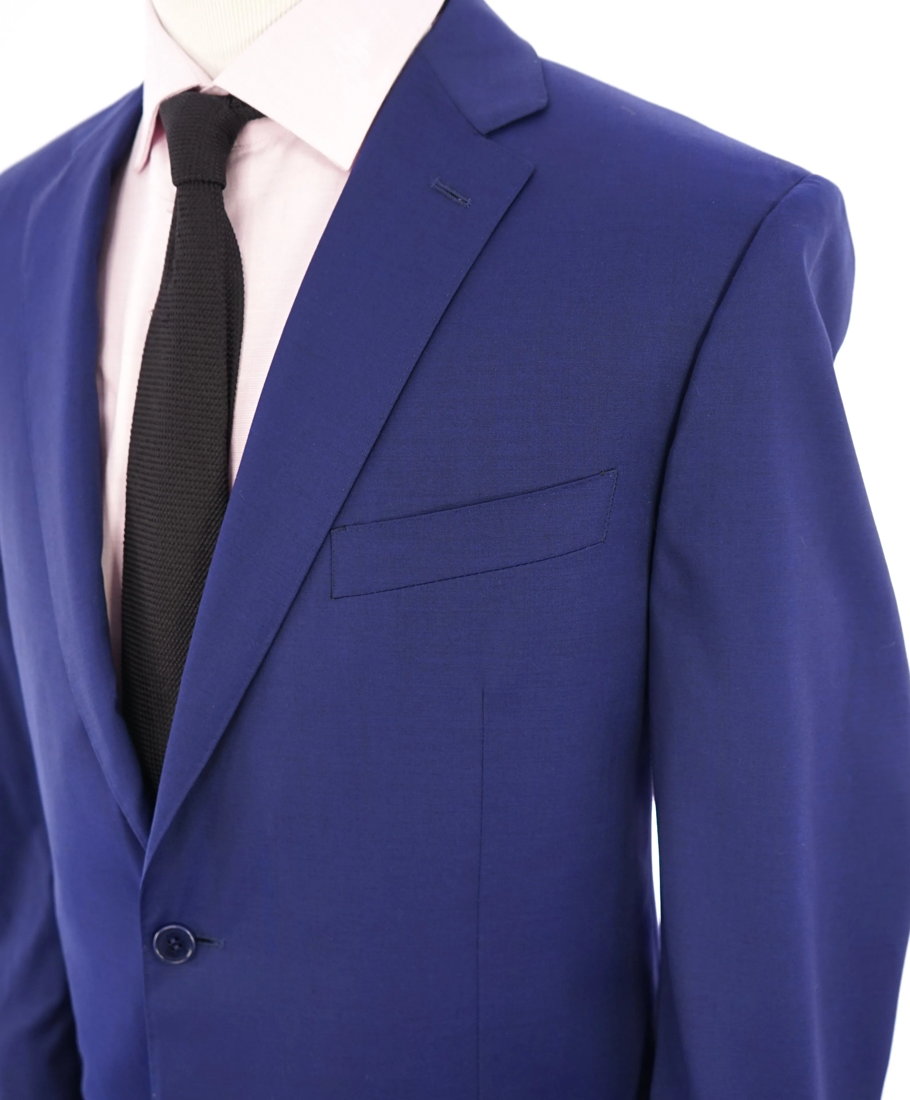 CANALI - "TRAVEL / Natural Comfort" Cobalt Blue Notch Lapel Suit - 46R
