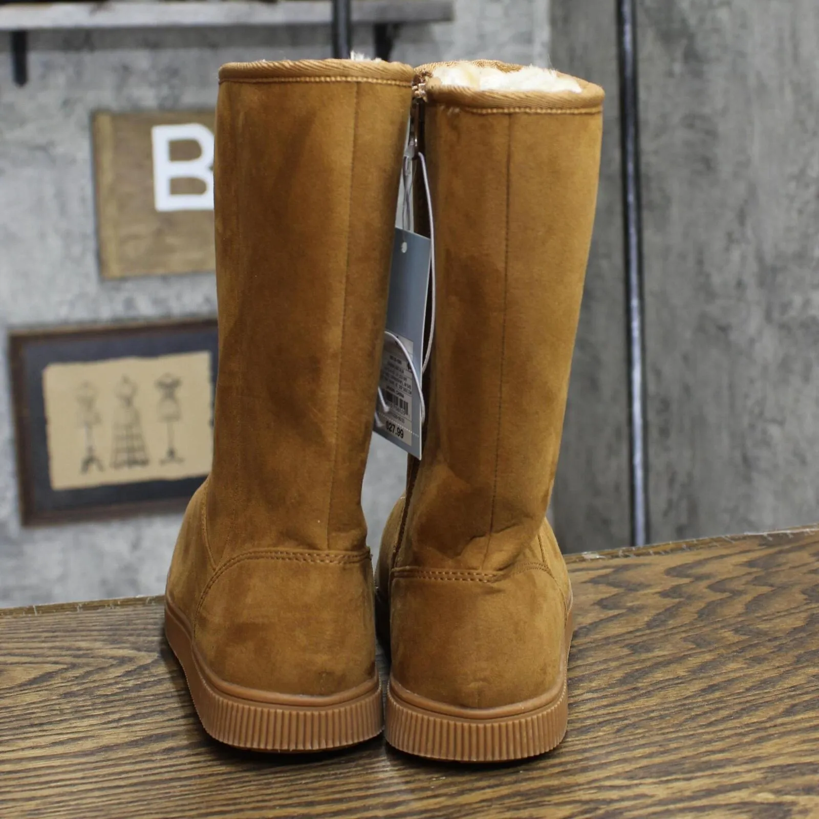 Cat & Jack Girls Youth Natalia Shearling Style Boots 88435465 Cognac Brown 4