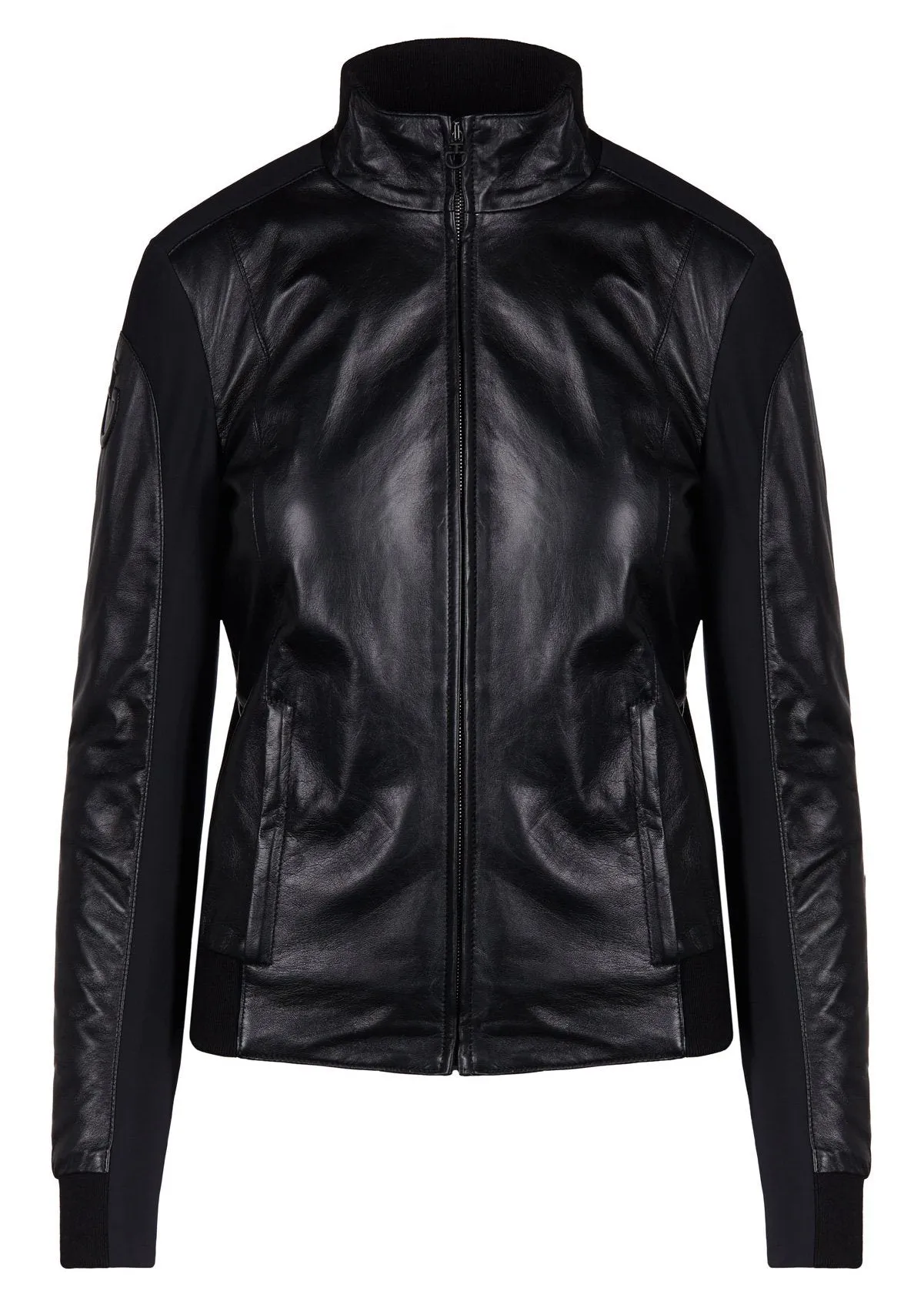 CAVALLERIA TOSCANA LEATHER JERSEY BOMBER