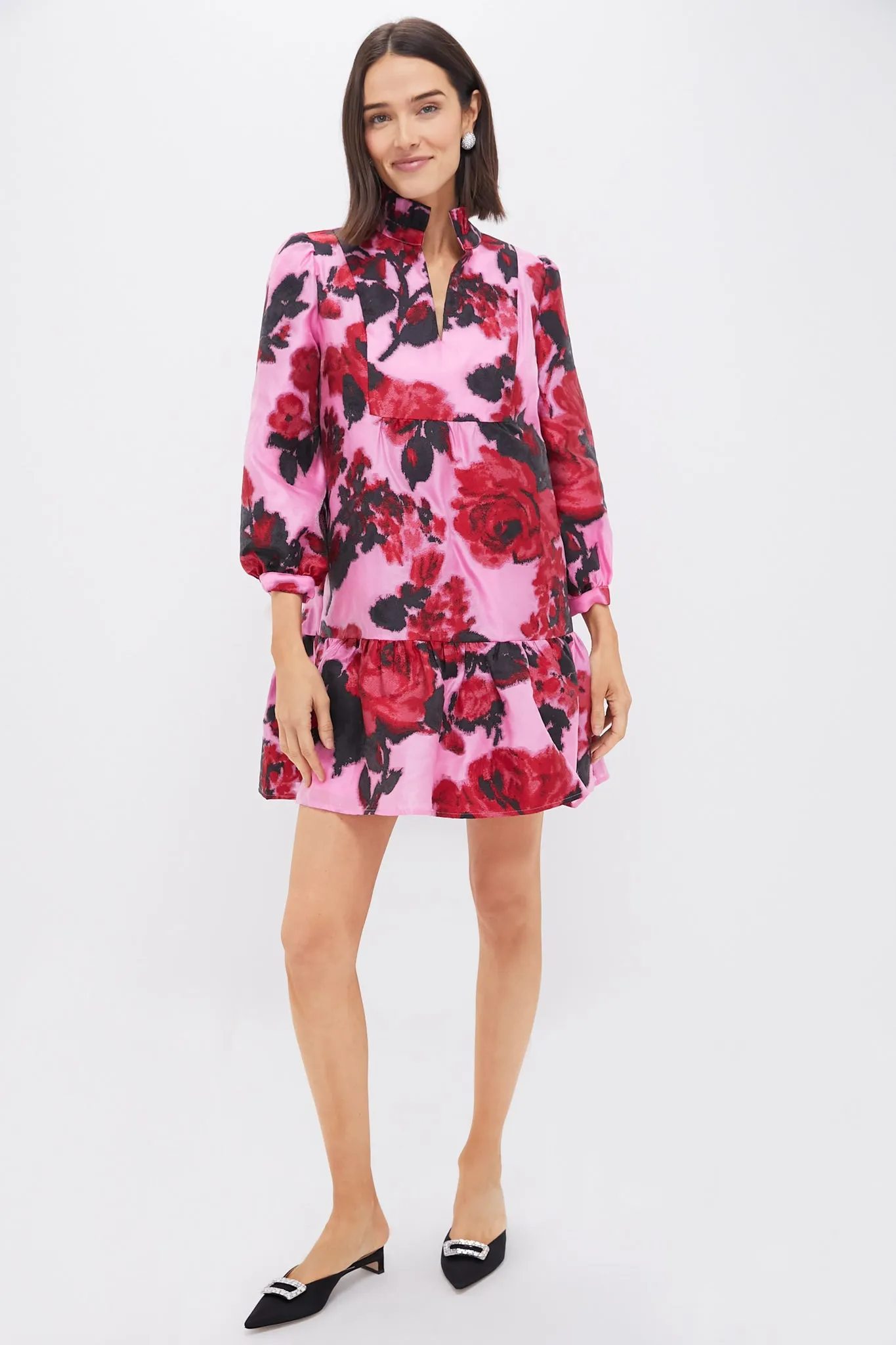 Cerise Blossom Jacquard Palmerston Dress