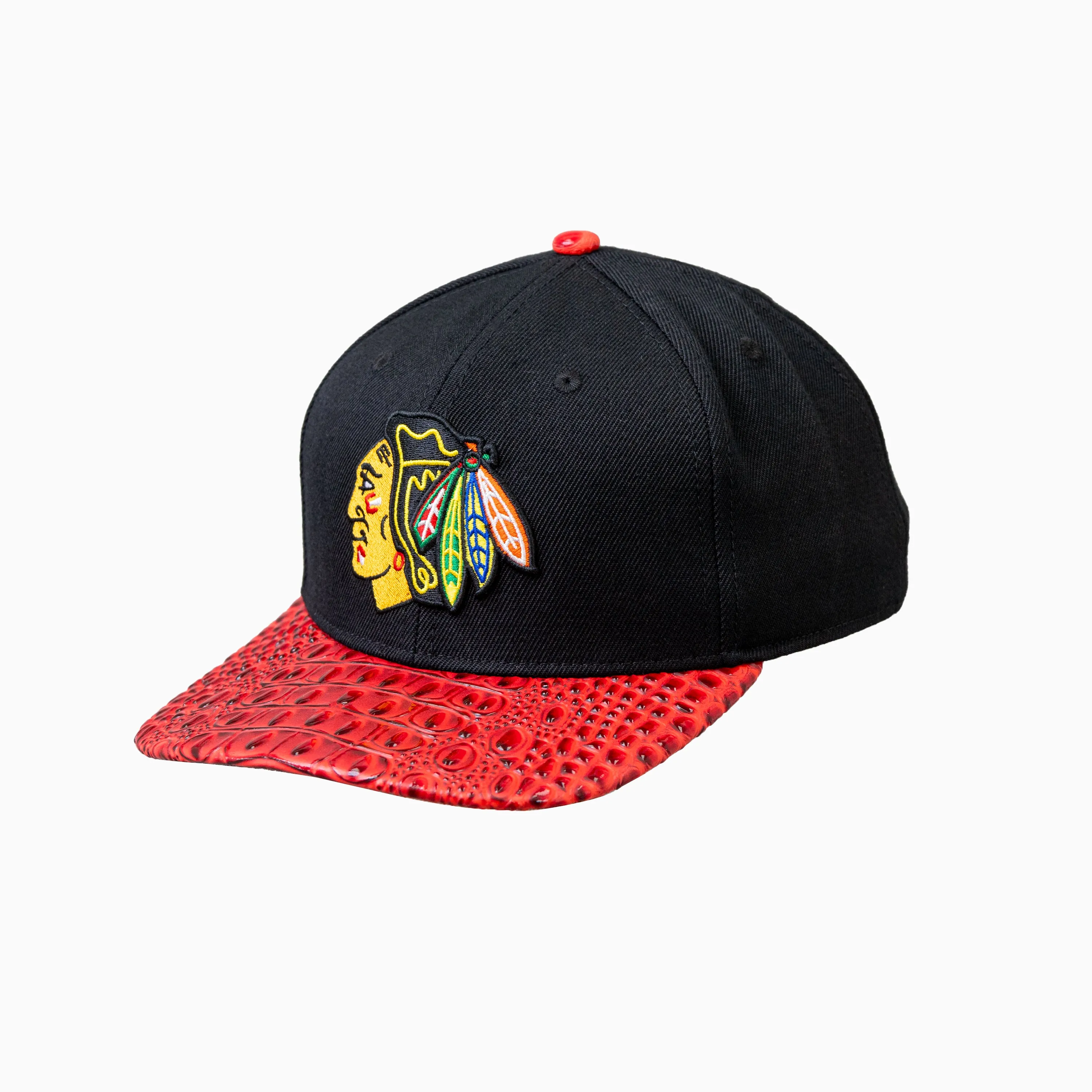Chicago Blackhawks NHL Leather Visor Snapback Hat